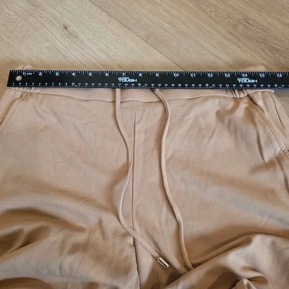 Autres Filles Womens Wide Leg Drawstring Trousers Tan Camel Size Large - Picture 6 of 11